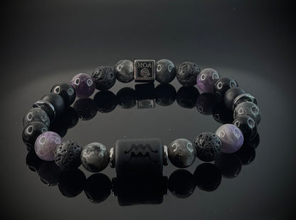 „Aquarius Noctis” - brățară bărbătească zodiac Vărsător